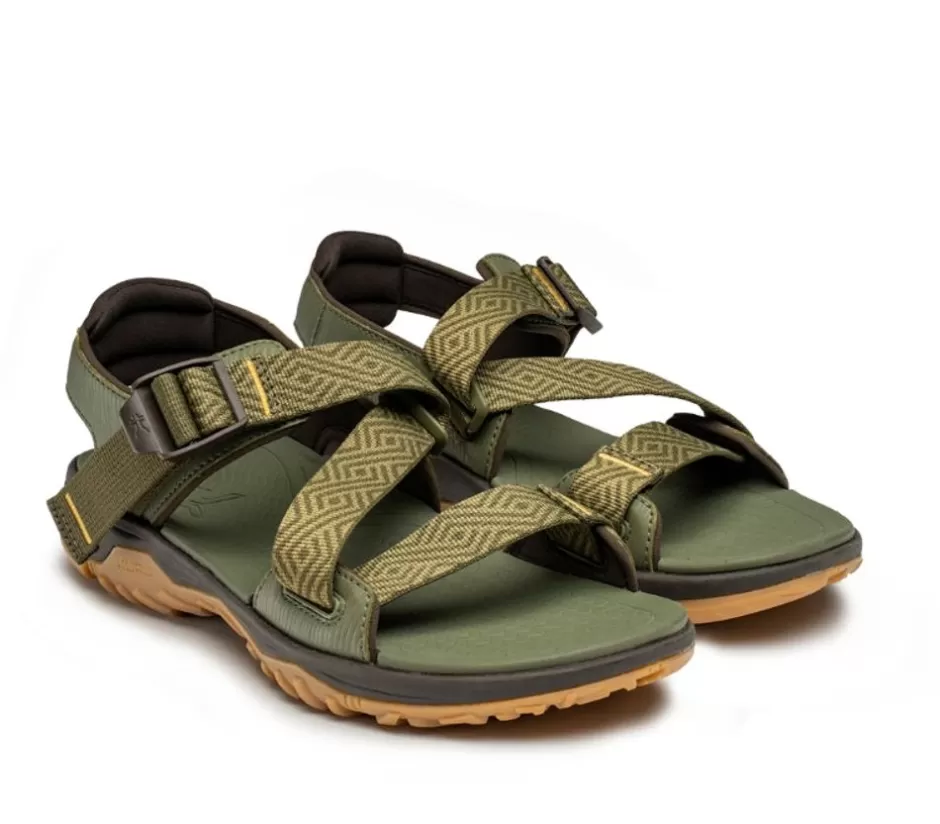 Sandals<KURU Footwear Current Olive Green-Golden Yellow